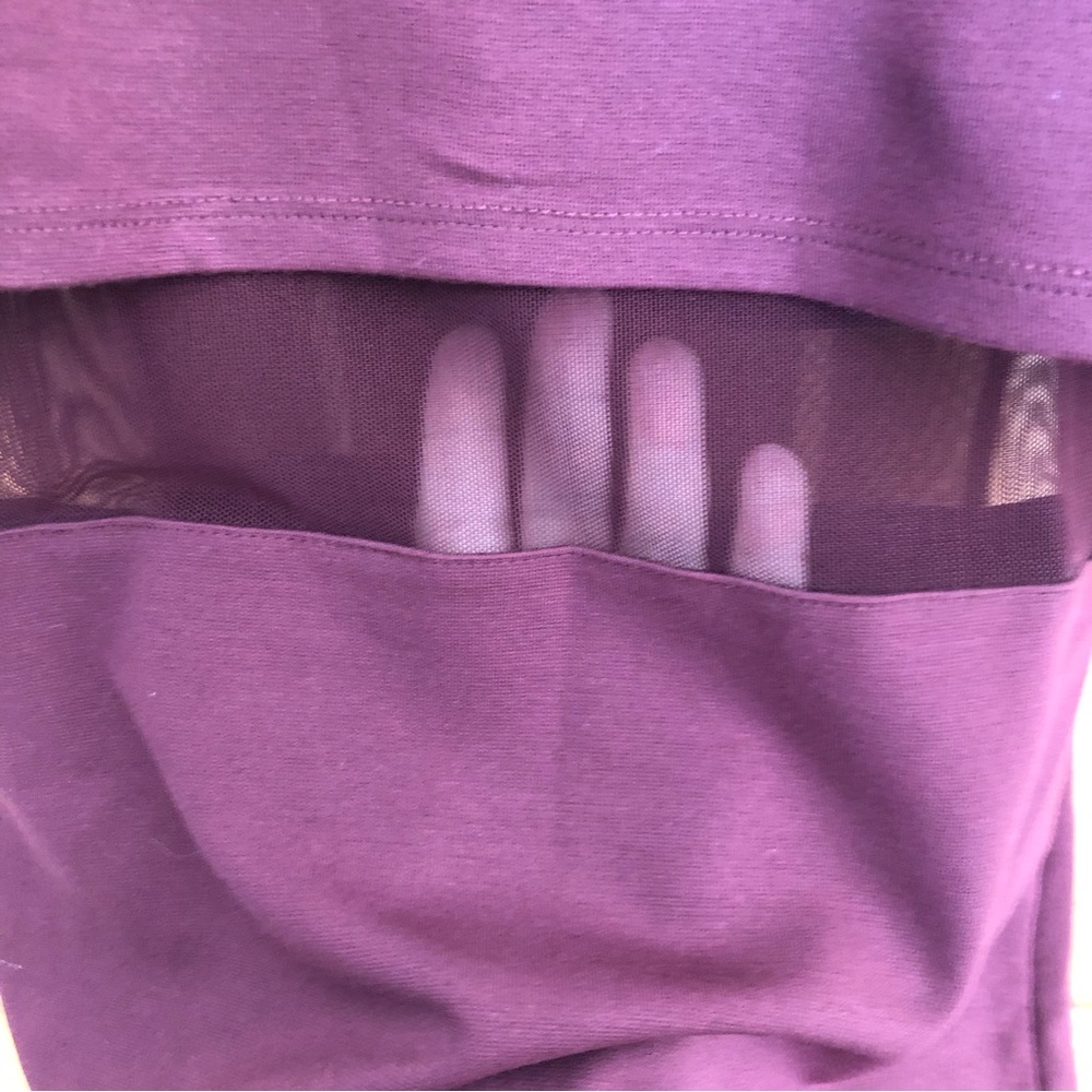 Burgundy Dress with Sheer Mid-Section - Picture 7 of 7